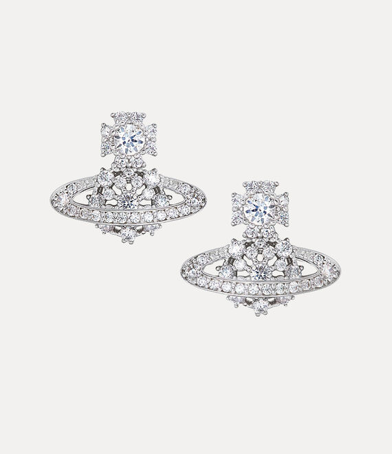 Vivienne Westwood narcissa earrings in PLATINUM/WHITE CZ